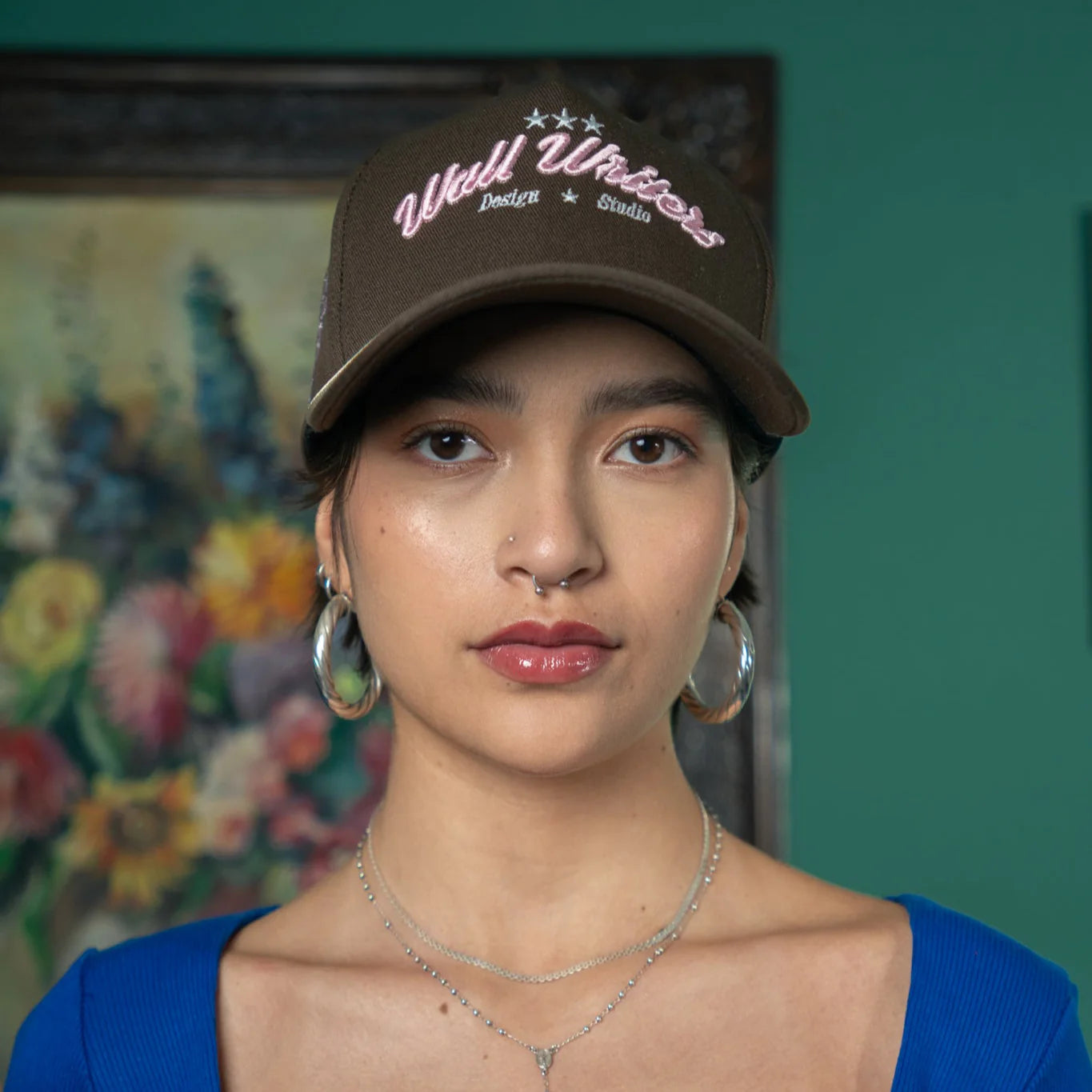 Wall Writers Baseball Cap Brown and Pink