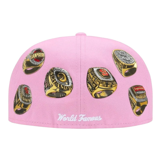 Supreme Rings Box Logo New Era Pink Cap