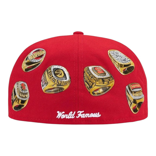 Supreme Rings Box Logo New Era Red Cap