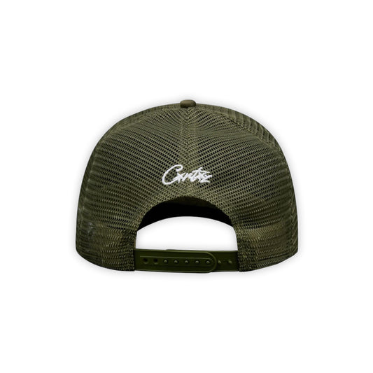 Corteiz Island Olive Logo Trucker