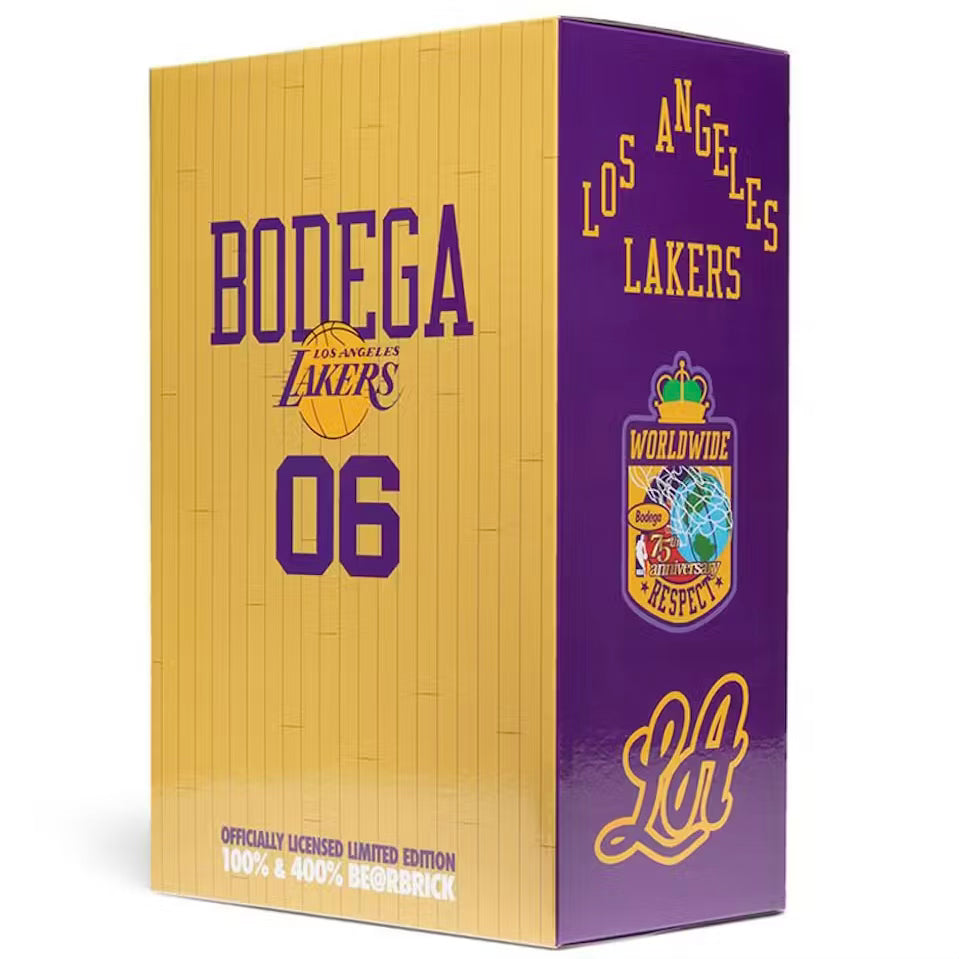 BE@RBRICK x Bodega x NBA Los Angeles Lakers 100% & 400% Set