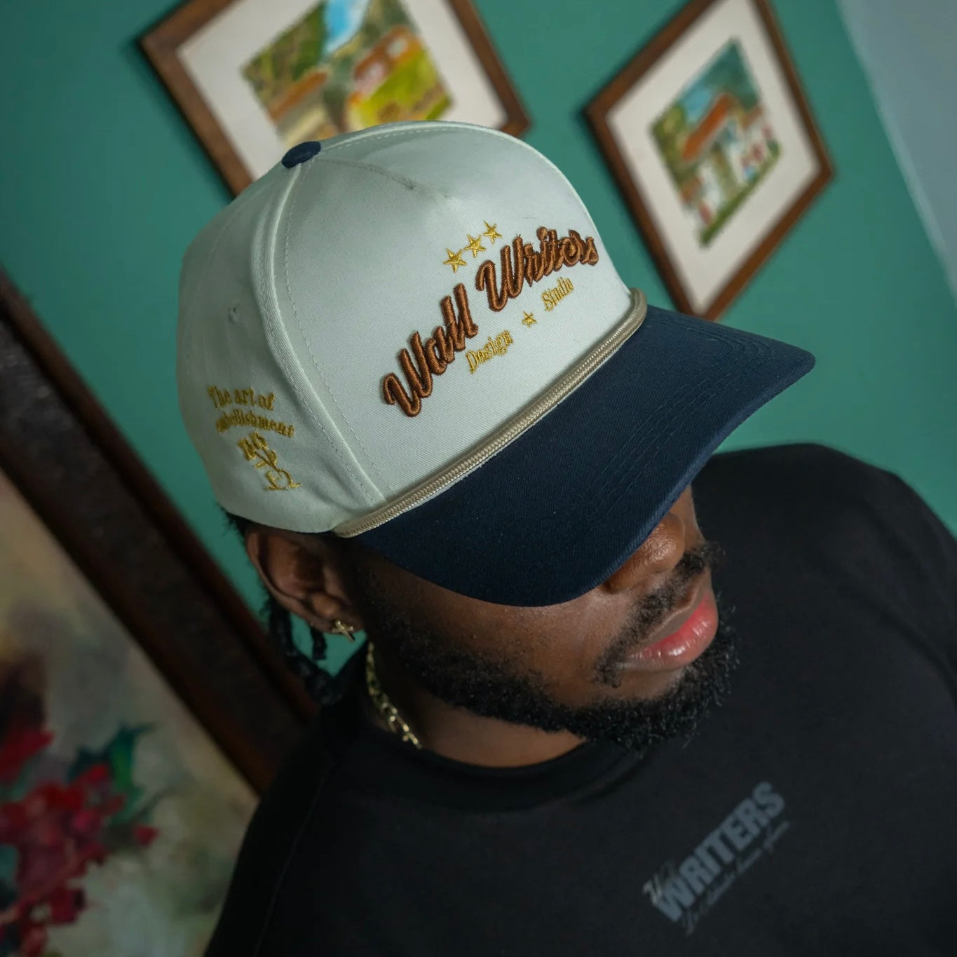 Wall Writers Baseball Cap White and Blue