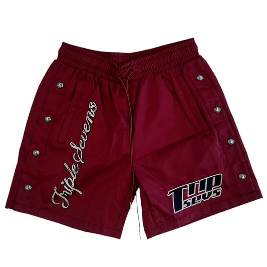 Triple Sevens 07 Nylon Button Shorts Red