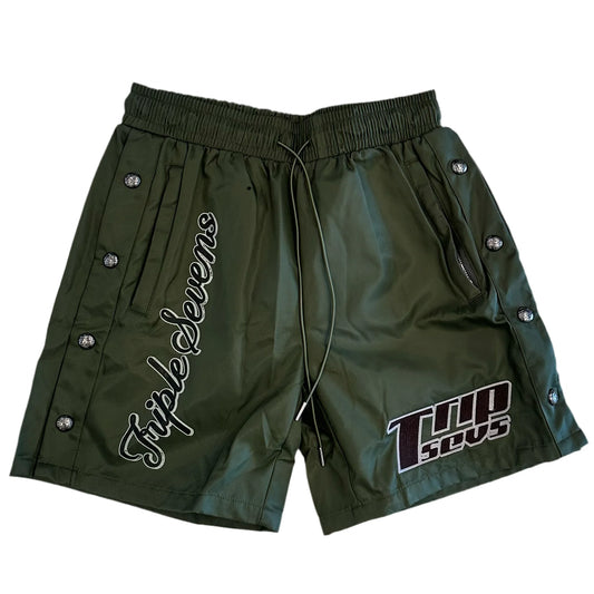 Triple Sevens 07 Nylon Button Shorts Green