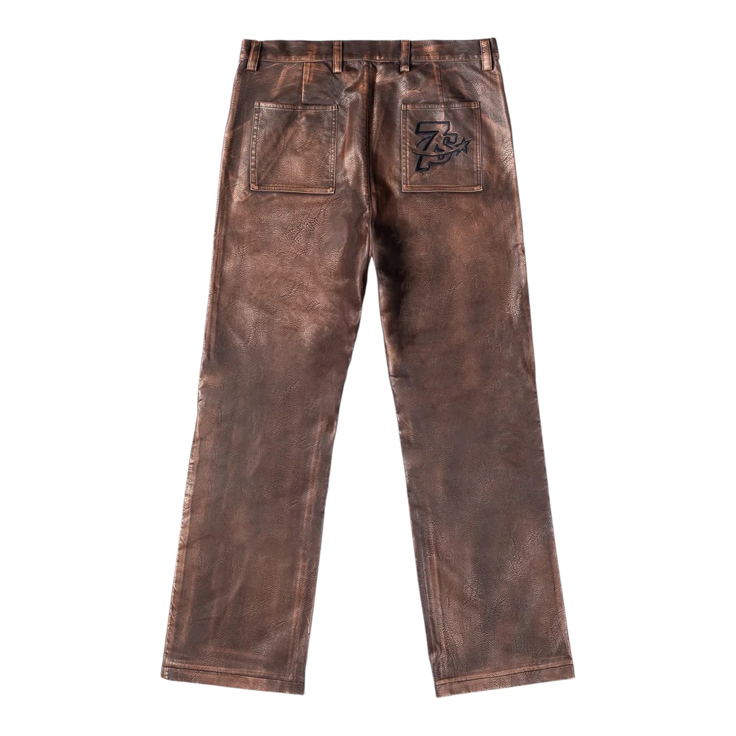 Triple Sevens Logo Leather Pants