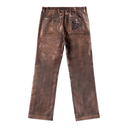 Triple Sevens Logo Leather Pants