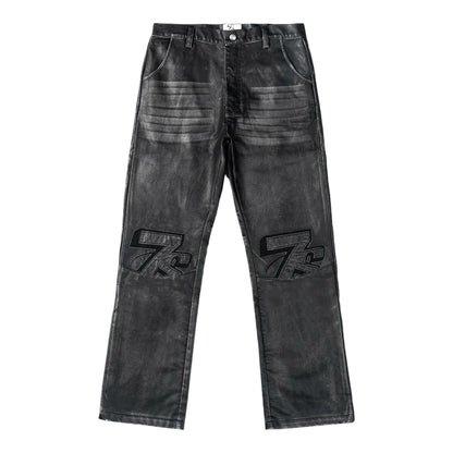 Triple Sevens Logo Leather Pants