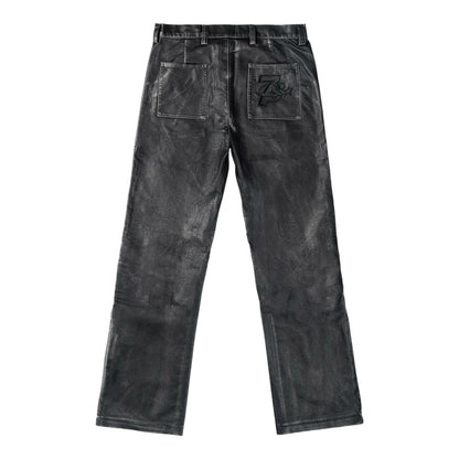 Triple Sevens Logo Leather Pants