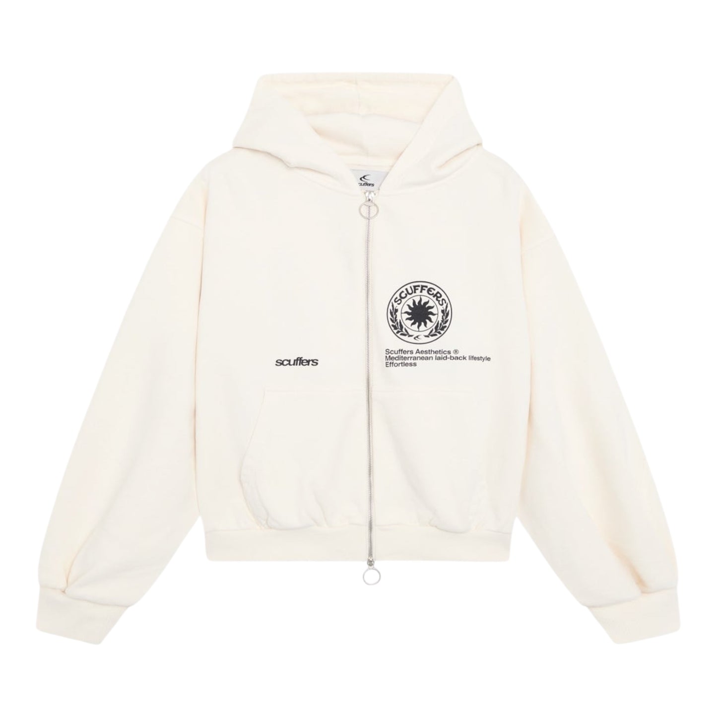 Scuffers Champ Ecru Zipped Hoodie