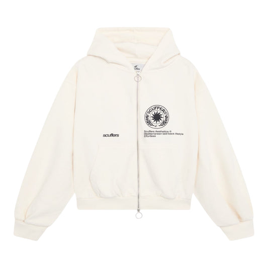 Scuffers Champ Ecru Zipped Hoodie