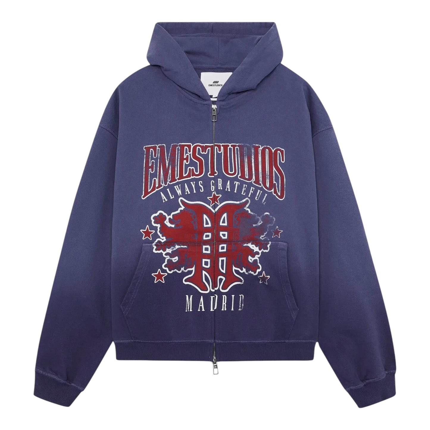 EMESTUDIOS Dusk Blue Ribbon Zip Hoodie