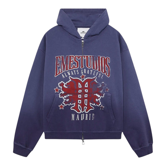 EMESTUDIOS Dusk Blue Ribbon Zip Hoodie