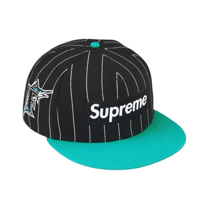 Supreme x MLB Box Logo New Era "Stripe Florida Marlins" Cap
