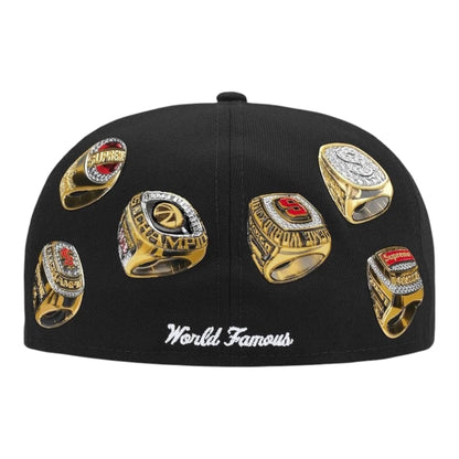 Supreme Rings Box Logo New Era Black Cap