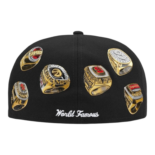 Supreme Rings Box Logo New Era Black Cap