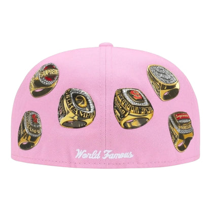 Supreme Rings Box Logo New Era Pink Cap