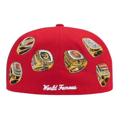 Supreme Rings Box Logo New Era Red Cap