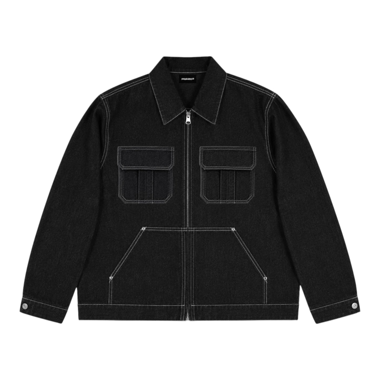 PIGNEO Carpenter Jacket Raw Denim Negro