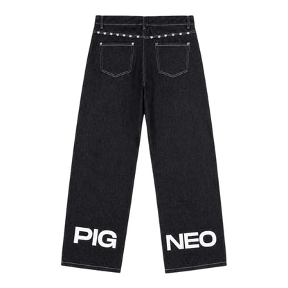 PIGNEO Rio Pant Raw Denim Negro