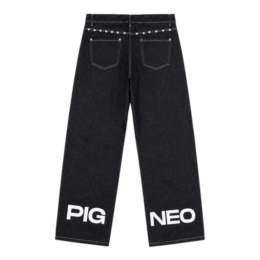 PIGNEO Rio Pant Raw Denim Negro