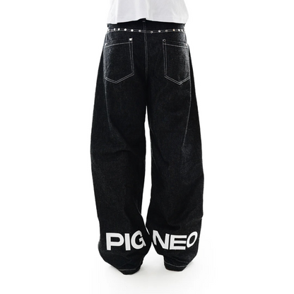 PIGNEO Rio Pant Raw Denim Negro