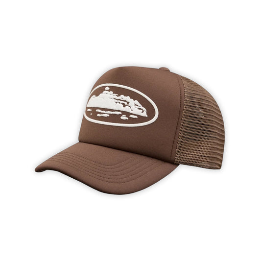 Corteiz Island Brown Logo Trucker