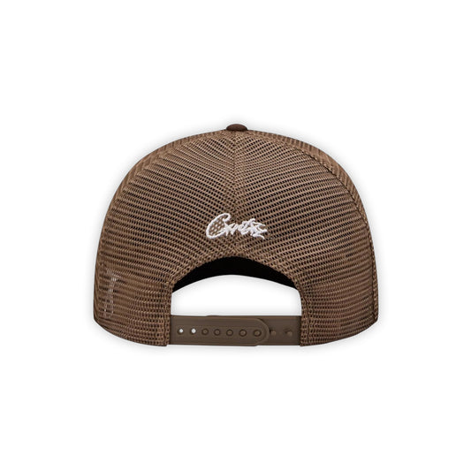 Corteiz Island Brown Logo Trucker