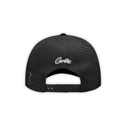 Corteiz Island Black Logo Trucker