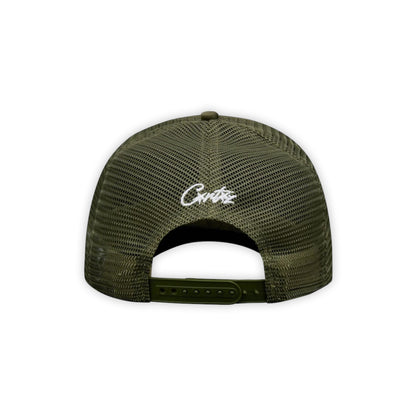Corteiz Island Olive Logo Trucker