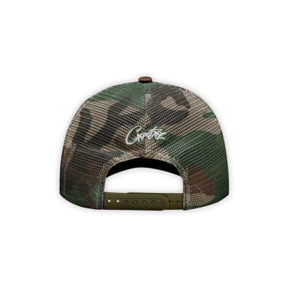 Corteiz Island Woodland Camo Logo Trucker